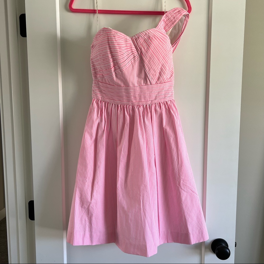 NWT Lilly Pulitzer Addison Dress Pink Tropics Seersucker Size 0